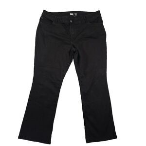 Lee Mid Rise Regular Fit Bootcut Denim Jeans Size 24W Medium Black Cotton Blend